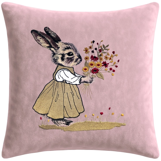 POSZEWKA DEKORACYJNA PREMIUM WELUROWA 40x40 Z HAFTEM WIELKANOCNA VELVET