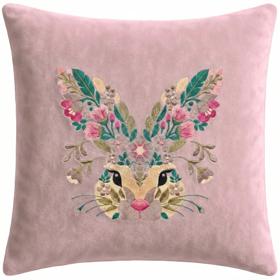POSZEWKA DEKORACYJNA PREMIUM WELUROWA 40x40 Z HAFTEM WIELKANOCNA VELVET