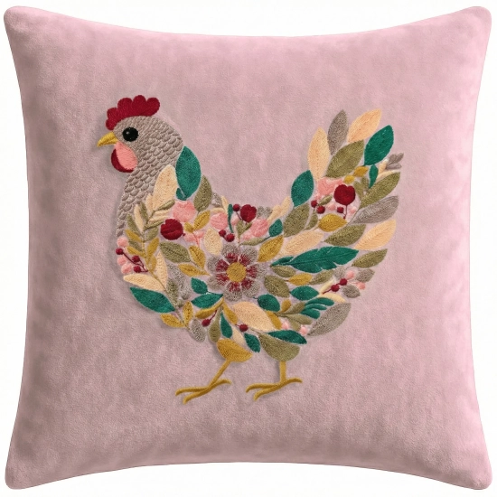 POSZEWKA DEKORACYJNA PREMIUM WELUROWA 40x40 Z HAFTEM WIELKANOCNA VELVET