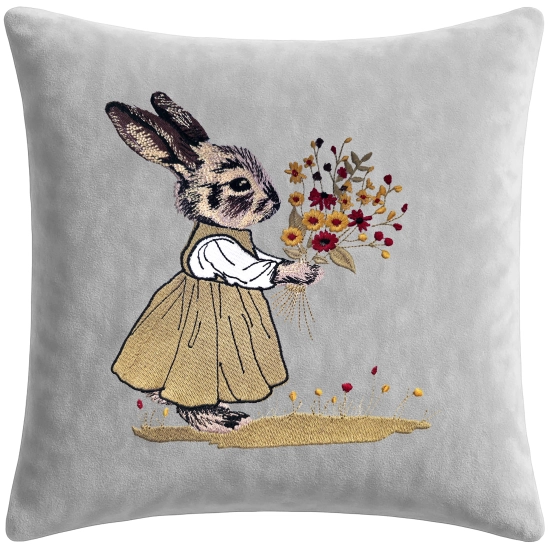POSZEWKA DEKORACYJNA PREMIUM WELUROWA 40x40 Z HAFTEM WIELKANOCNA VELVET