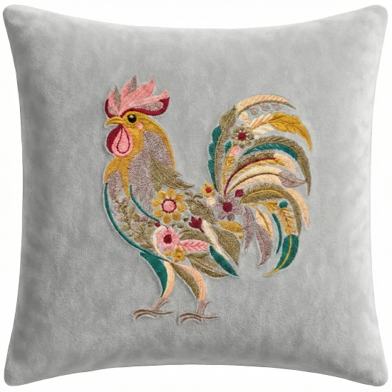 POSZEWKA DEKORACYJNA PREMIUM WELUROWA 40x40 Z HAFTEM WIELKANOCNA VELVET