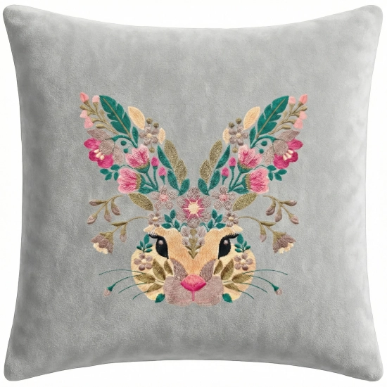POSZEWKA DEKORACYJNA PREMIUM WELUROWA 40x40 Z HAFTEM WIELKANOCNA VELVET