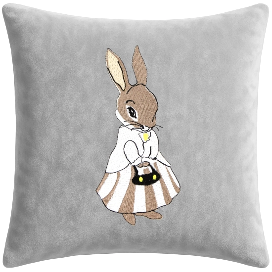 POSZEWKA DEKORACYJNA PREMIUM WELUROWA 40x40 Z HAFTEM WIELKANOCNA VELVET