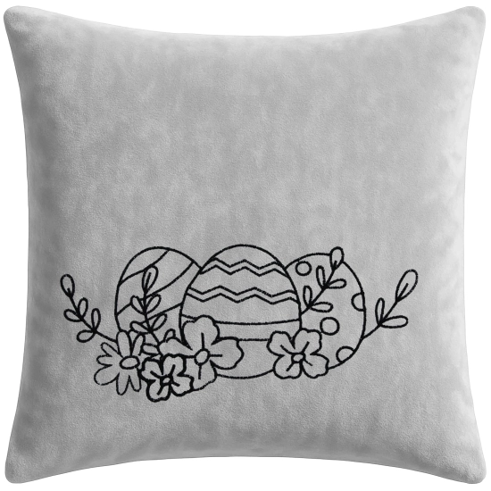 POSZEWKA DEKORACYJNA PREMIUM WELUROWA 40x40 Z HAFTEM WIELKANOCNA VELVET