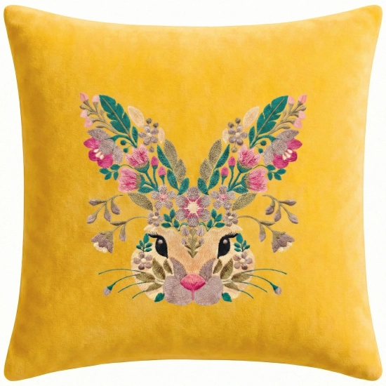 POSZEWKA DEKORACYJNA PREMIUM WELUROWA 40x40 Z HAFTEM WIELKANOCNA VELVET