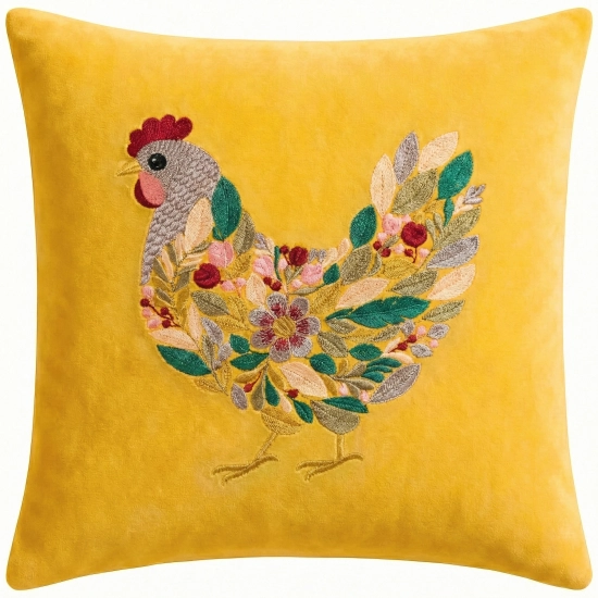 POSZEWKA DEKORACYJNA PREMIUM WELUROWA 40x40 Z HAFTEM WIELKANOCNA VELVET