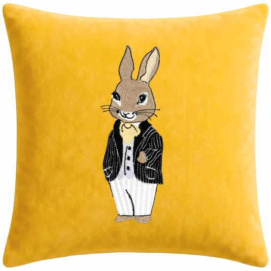 POSZEWKA DEKORACYJNA PREMIUM WELUROWA 40x40 Z HAFTEM WIELKANOCNA VELVET