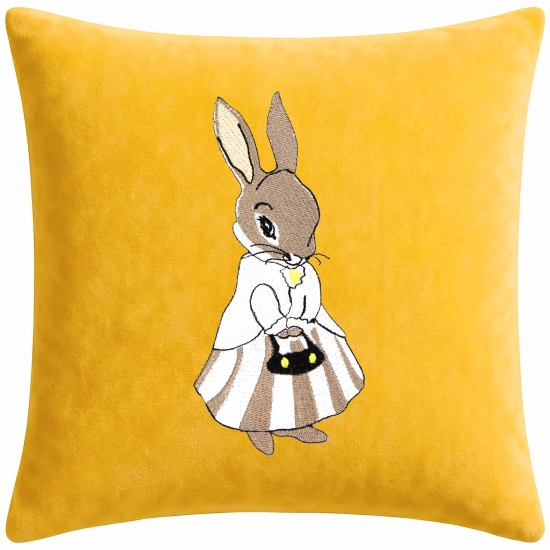 POSZEWKA DEKORACYJNA PREMIUM WELUROWA 40x40 Z HAFTEM WIELKANOCNA VELVET