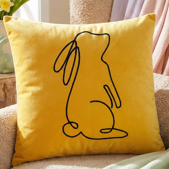 POSZEWKA DEKORACYJNA PREMIUM WELUROWA 40x40 Z HAFTEM WIELKANOCNA VELVET