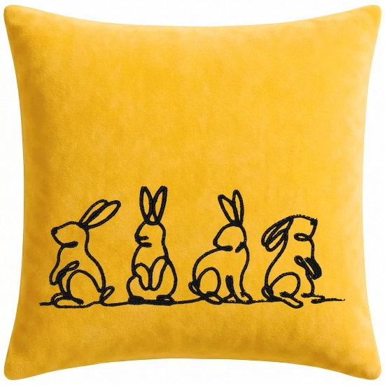 POSZEWKA DEKORACYJNA PREMIUM WELUROWA 40x40 Z HAFTEM WIELKANOCNA VELVET