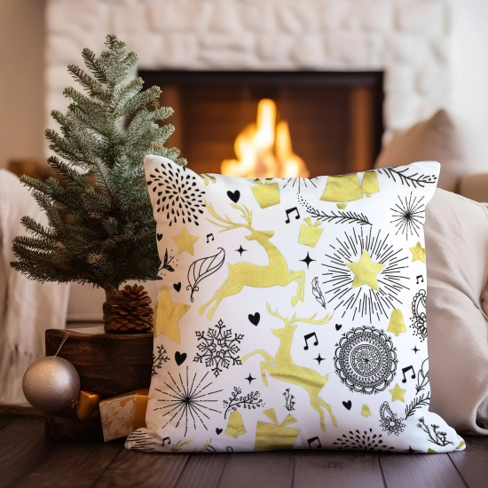 ŚWIĄTECZNA POSZEWKA DEKORACYJNA WELUROWA 40x40 BOŻE NARODZENIE JASIEK