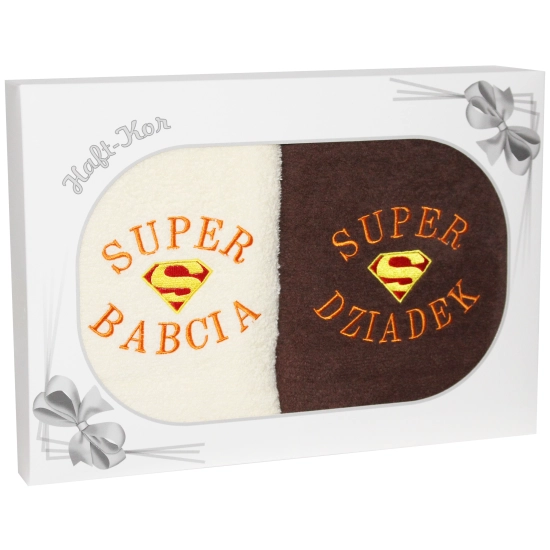 PREZENT DLA BABCI I DZIADKA ZESTAW DWÓCH RĘCZNIKÓW
