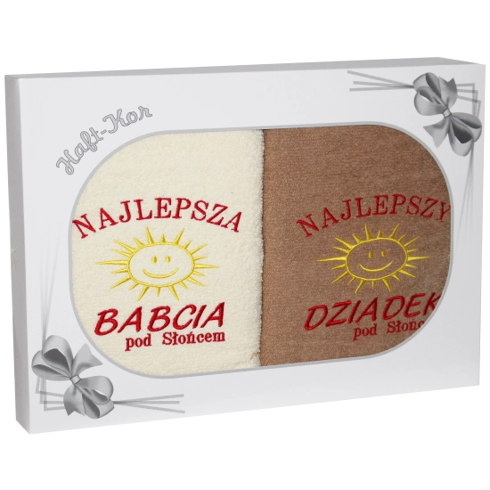PREZENT DLA BABCI I DZIADKA ZESTAW DWÓCH RĘCZNIKÓW