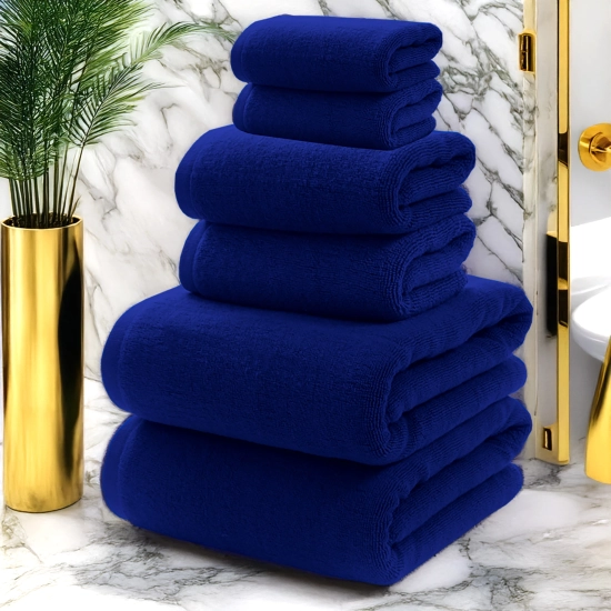 KOMPLET RĘCZNIKÓW FROTTE 2x70X140 2x50x100 2x30x50 500g/m2 GRANATOWY