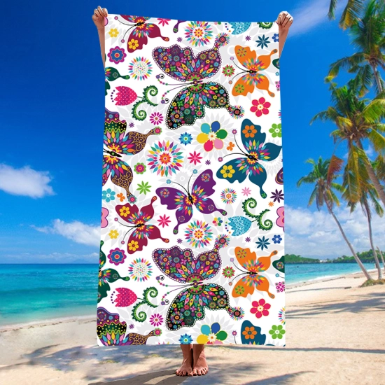 RĘCZNIK PLAŻOWY 150x210 KĄPIELOWY KOC DUŻY KOCYK SZYBKOSCHNĄCY  NA BASEN