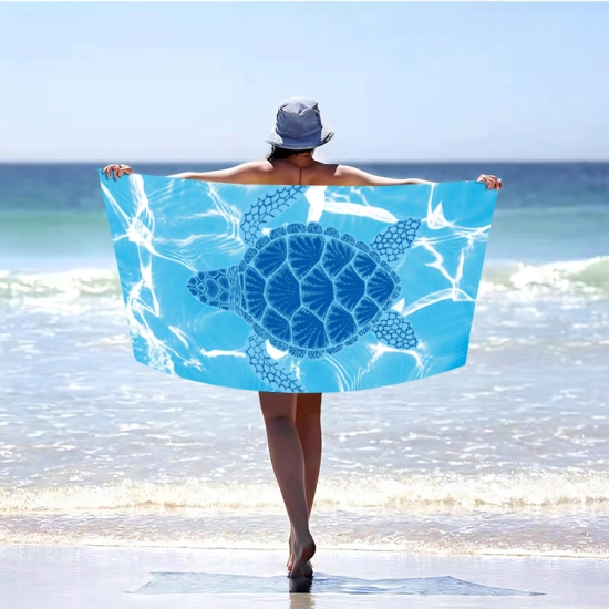 RĘCZNIK PLAŻOWY 150x210 KĄPIELOWY KOC DUŻY KOCYK SZYBKOSCHNĄCY  NA BASEN