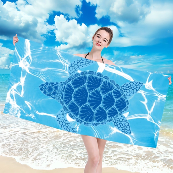 RĘCZNIK PLAŻOWY 150x210 KĄPIELOWY KOC DUŻY KOCYK SZYBKOSCHNĄCY  NA BASEN