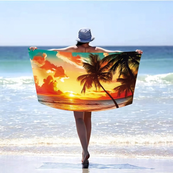 RĘCZNIK PLAŻOWY 150x210 KĄPIELOWY KOC DUŻY KOCYK SZYBKOSCHNĄCY  NA BASEN