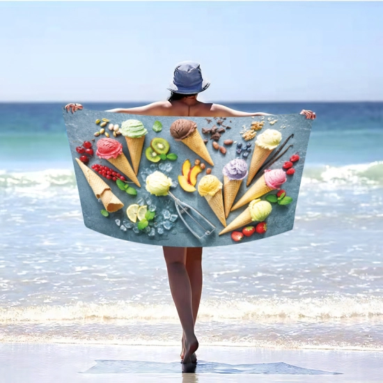 RĘCZNIK PLAŻOWY 150x210 KĄPIELOWY KOC DUŻY KOCYK SZYBKOSCHNĄCY  NA BASEN