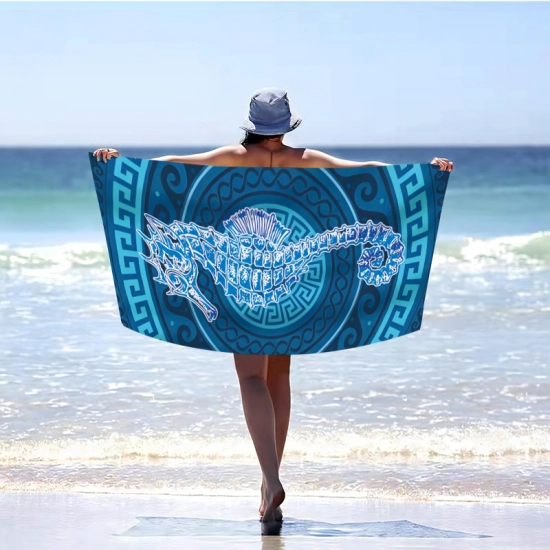 RĘCZNIK PLAŻOWY 150x210 KĄPIELOWY KOC DUŻY KOCYK SZYBKOSCHNĄCY  NA BASEN