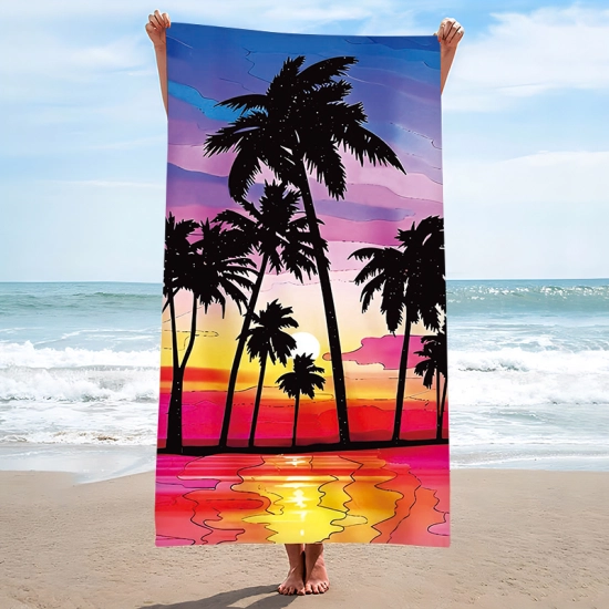 RĘCZNIK PLAŻOWY 150x210 KĄPIELOWY KOC DUŻY KOCYK SZYBKOSCHNĄCY  NA BASEN