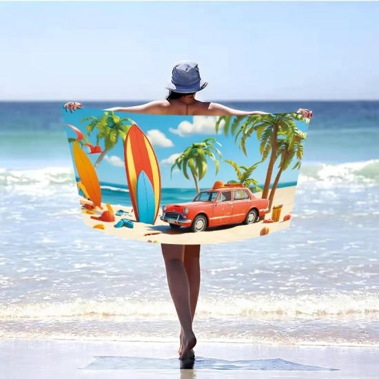 RĘCZNIK PLAŻOWY KĄPIELOWY DUŻY SZYBKOSCHNĄCY 100x180 NA BASEN PLAŻA MIĘKKI