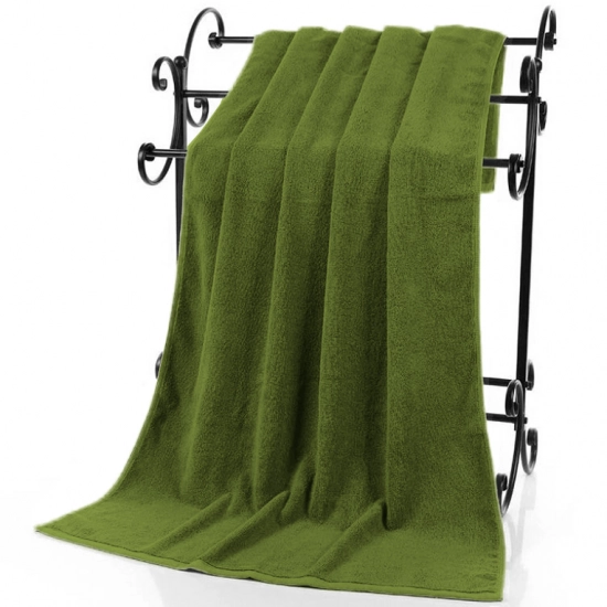 KOMPLET RĘCZNIKÓW FROTTE 2x 70X140 + 2x 50x100 400g/m2 GRUBE CHŁONNE OLIWKA