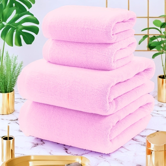 KOMPLET RĘCZNIKÓW FROTTE 2x 70X140 + 2x 50x100 400g/m2 GRUBE CHŁONNE J.RÓŻ