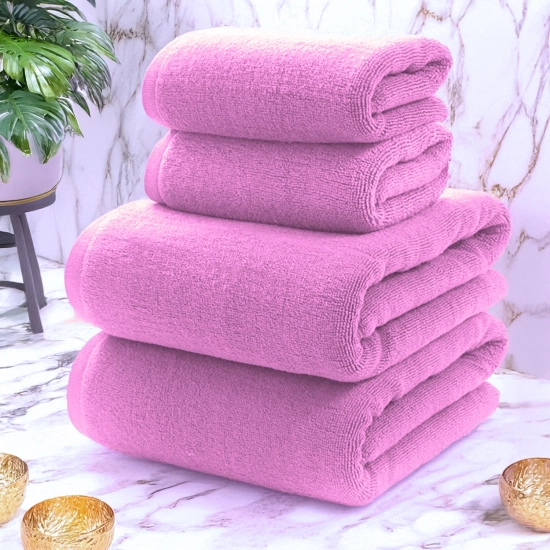 KOMPLET RĘCZNIKÓW FROTTE 2x 70X140 + 2x 50x100 500g/m2 GRUBE CHŁONNE LAWENDA