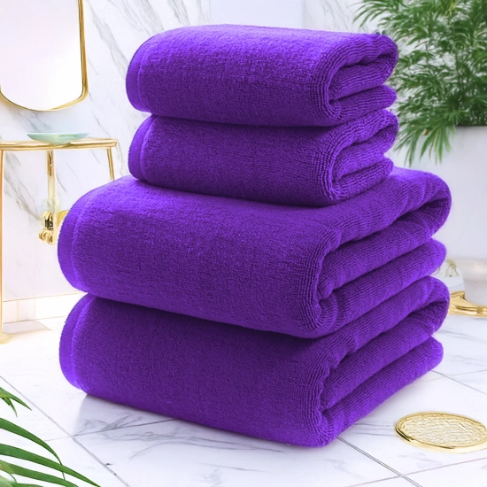 KOMPLET RĘCZNIKÓW FROTTE 2x 70X140 + 2x 50x100 400g/m2 GRUBE CHŁONNE FIOLET