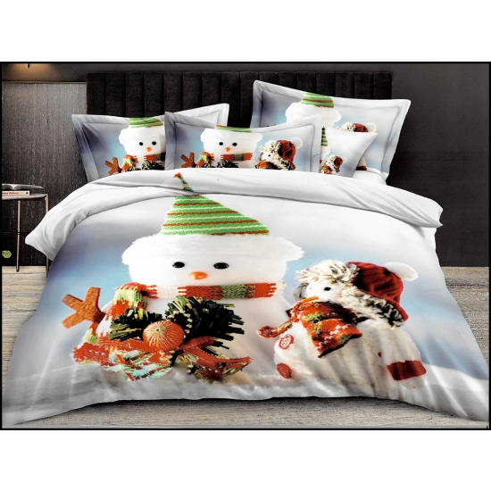 ŚWIĄTECZNA POŚCIEL 3D BAWEŁNA SATYNOWA 2 POSZEWKI 70X80 POSZWA