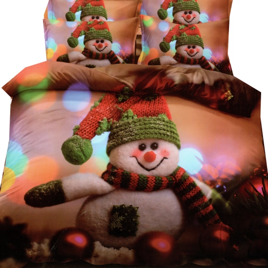ŚWIĄTECZNA POŚCIEL 3D BAWEŁNA SATYNOWA 2 POSZEWKI 70X80 POSZWA