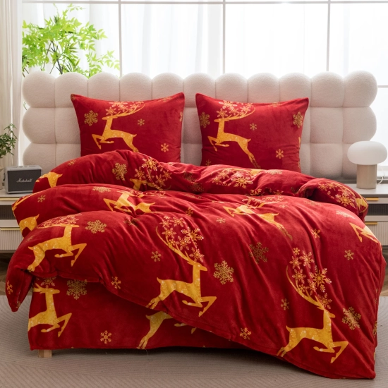 pościel świąteczna miś 140x200 cm renifery
