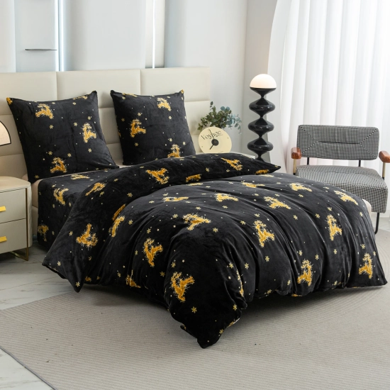 pościel świąteczna miś 160x200 cm w gwiazdy