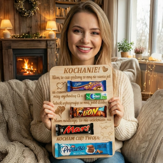 GOTOWA TABLICZKA ZE SŁODYCZAMI PREZENT WALENTYNKI DZIEŃ KOBIET CHŁOPAKA