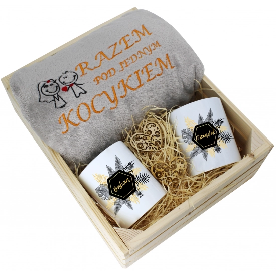 PREZENT ZESTAW KOC 160x200 + KUBKI BABCIA DZIADEK