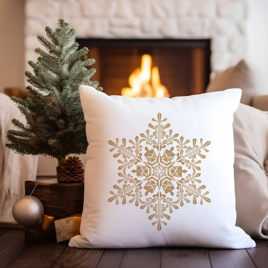 POSZEWKA DEKORACYJNA 40x40 ŚWIĄTECZNA ŚNIEŻYNKA