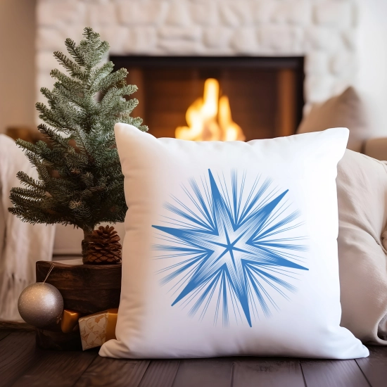 POSZEWKA DEKORACYJNA 40x40 ŚWIĄTECZNA ŚNIEŻYNKA