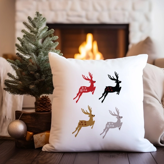 POSZEWKA DEKORACYJNA 40x40 ŚWIĄTECZNA RENIFER