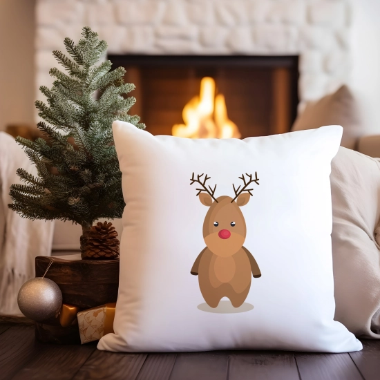 PODUSZKA DEKORACYJNA 40X40 ŚWIĄTECZNA RENIFER