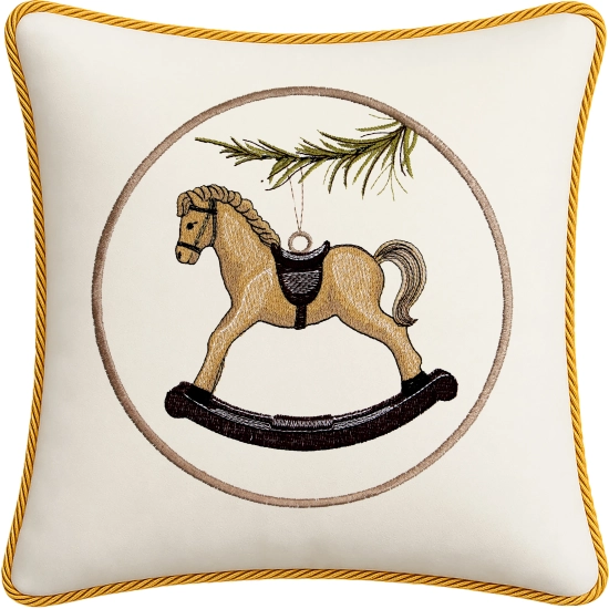 poszewka świąteczna J&W z haftem i złotym sznurem