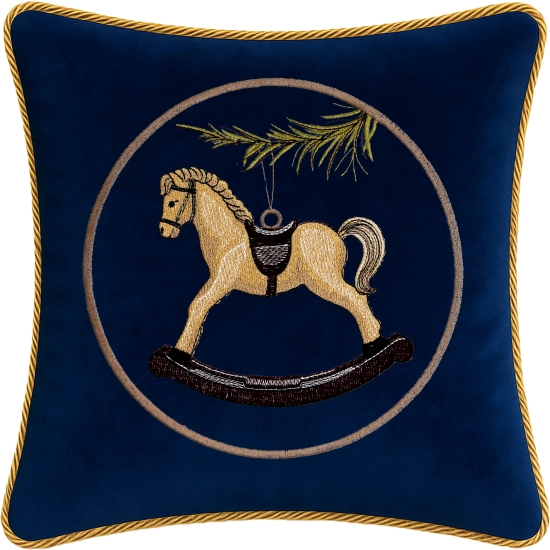 poszewka świąteczna J&W z haftem i złotym sznurem