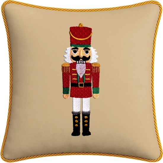 poszewka świąteczna J&W z haftem i złotym sznurem