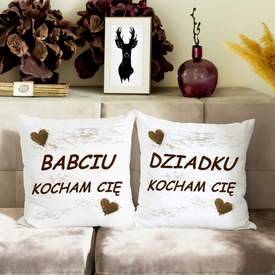 KOMPLET PREZENT DLA BABCI I DZIADKA PODUSZKA KUBEK BABCIA DZIADEK ZESTAW