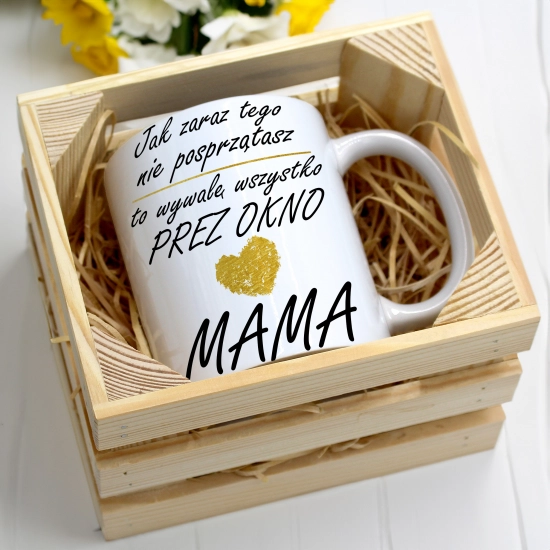 KUBEK 330ml W SKRZYNCE DLA MAMY PREZENT DZIEŃ MATKI MAMA MAMUSIA UPOMINEK