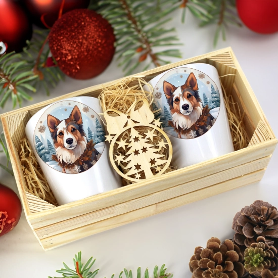 PREZENT ŚWIĄTECZNY ZESTAW KUBKÓW LATTE W SKRZYNCE KUBKI MIKOŁAJ NA ŚWIĘTA