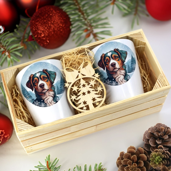 PREZENT ŚWIĄTECZNY ZESTAW KUBKÓW LATTE W SKRZYNCE KUBKI MIKOŁAJ NA ŚWIĘTA