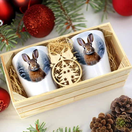 PREZENT ŚWIĄTECZNY ZESTAW KUBKÓW LATTE W SKRZYNCE KUBKI MIKOŁAJ NA ŚWIĘTA