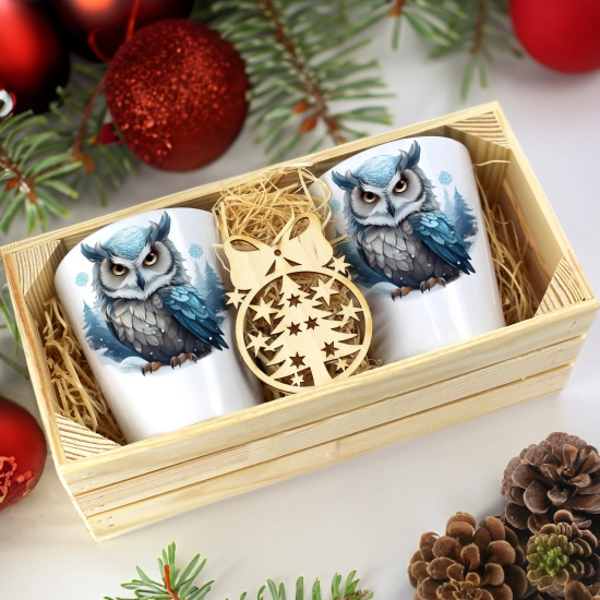 PREZENT ŚWIĄTECZNY ZESTAW KUBKÓW LATTE W SKRZYNCE KUBKI MIKOŁAJ NA ŚWIĘTA