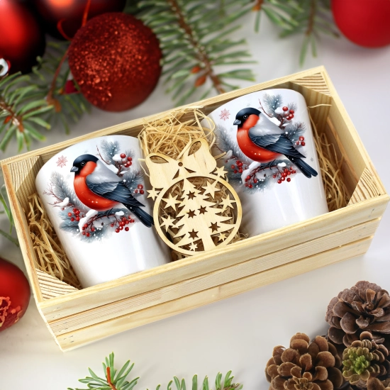 PREZENT ŚWIĄTECZNY ZESTAW KUBKÓW LATTE W SKRZYNCE KUBKI MIKOŁAJ NA ŚWIĘTA